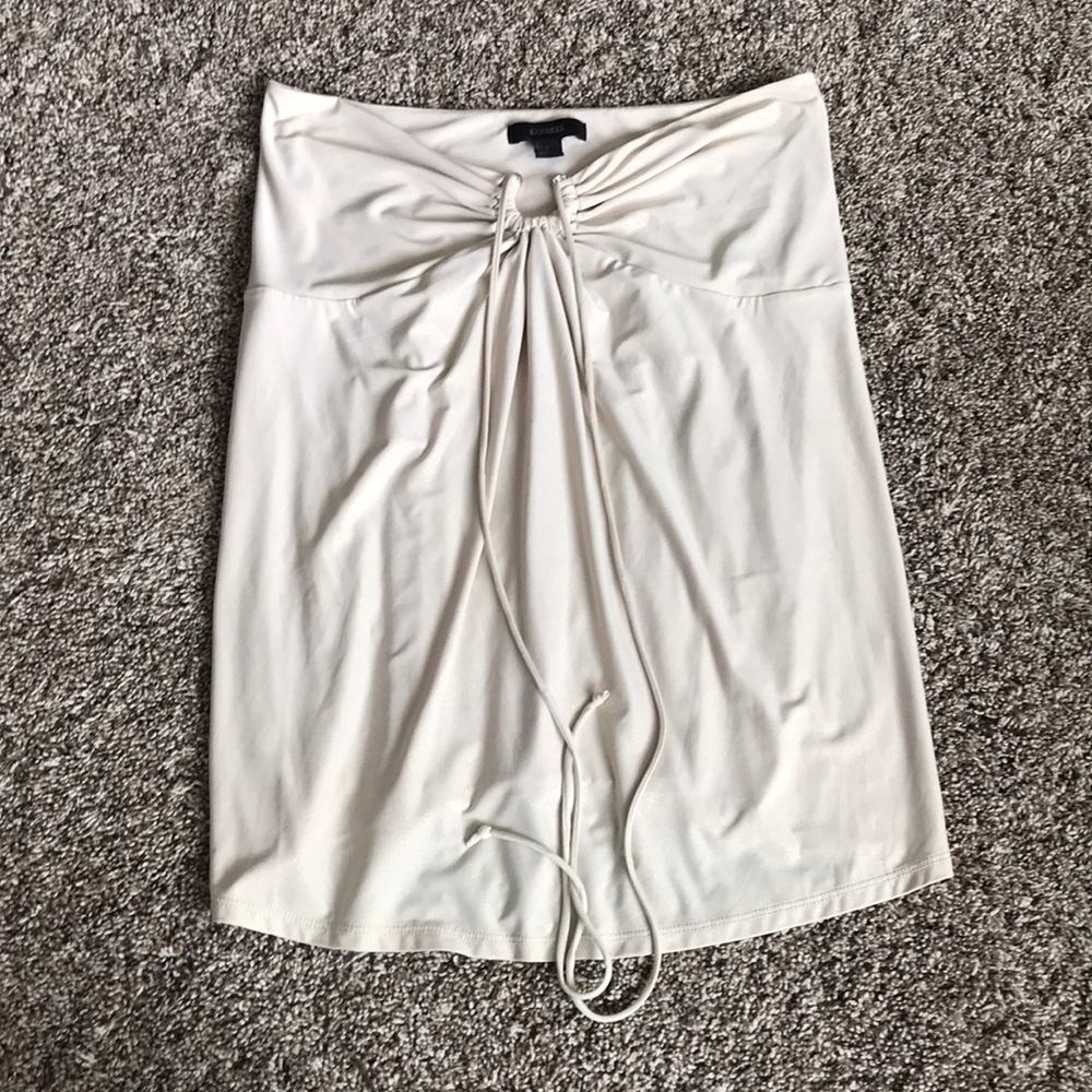 Express Sleeveless Tan Glittery Shirt